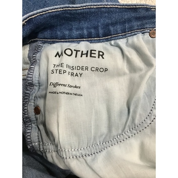 MOTHER Insider Crop Step Fray Jeans 29 Different Strokes High Rise Raw Hem Jeans - Picture 10 of 13